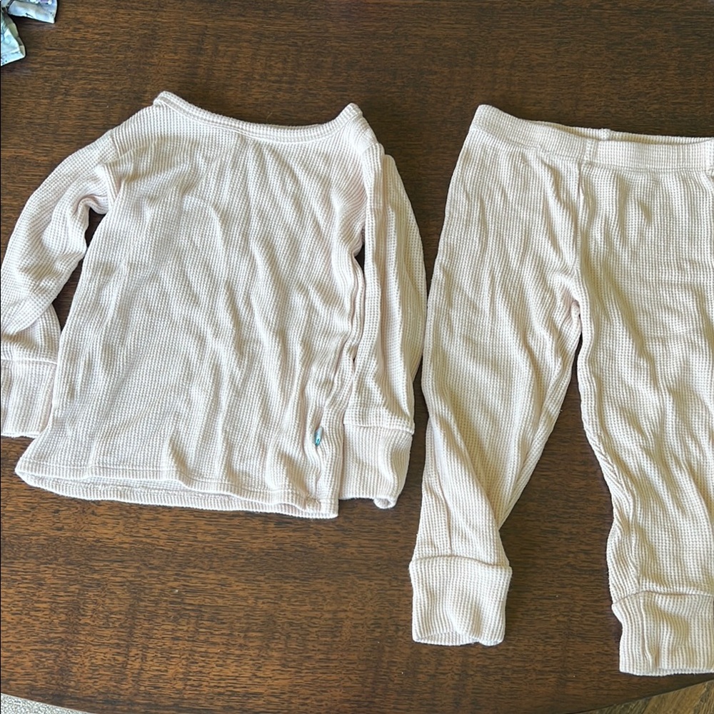 Cream Waffle Knit Pajama Set